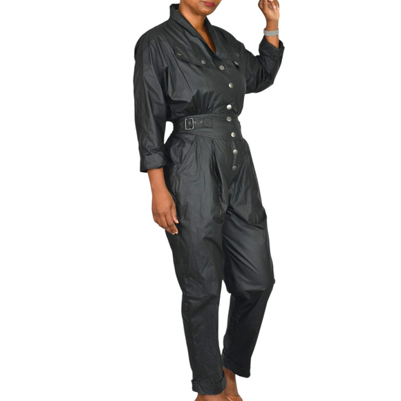 Rebecca Minkoff Jumpsuit Black Parachute Moto Biker Cotton Ripstop Flightsuit XS - Picture 3 of 16